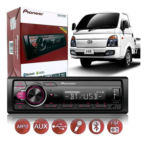 Som Rádio Bluetooth Hyundai Hr Pioneer Entrada Usb Aux Sync