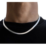 Collar Cadena 6mm Acero Quirúrgico Plana Ancha Chata Víbora 