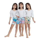 10 Shorts Bermuda Criança Lycra Infantil Personagens Oferta