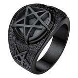 Homens Pentagrama Anillos Lucifer Satanás Símbolo Signet An