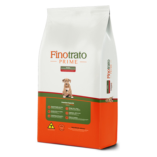 Alimento Ração Finotrato Prime Active Cães Filhotes 15kg Pet