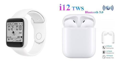 Reloj Inteligente D20 Pro Y68 + Audifono Bluetooth I12