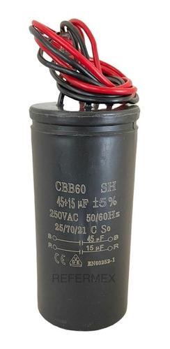 Capacitor 45+15uf 250vac Cbb60 Lavadora Secadora Mfd Doble