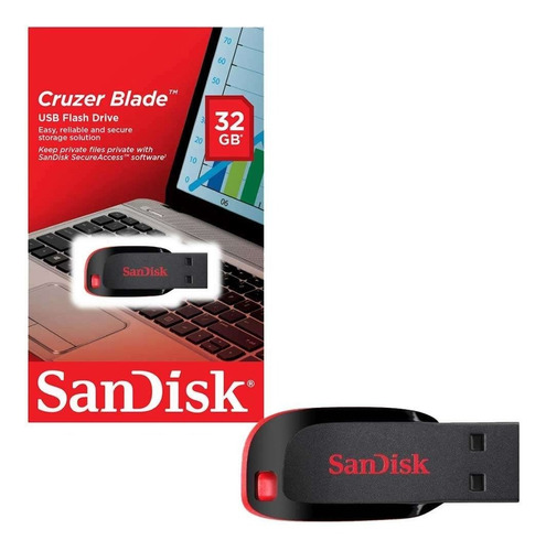 Pendrive Sandisk 32gb Cruzer Blade Original Lacrado Musica