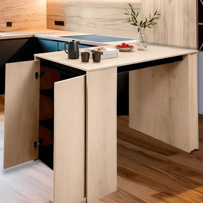 Mesa Desayunador Decomobil Barra Para Cocina Antecomedor Encino Polar - Negro Mate | Meses sin interés