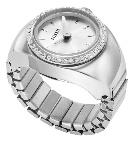 Reloj Mujer Fossil Es5321 Watch Ring  Color De La Correa Plateado Color Del Bisel Plateado Color Del Fondo Plateado