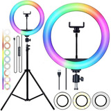 Aro De Luz 36 Cm  Rgb Multicolor  Con Trípode  