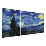 Quadros Decorativos 3 Peças  Van Gogh Noite Estrelada