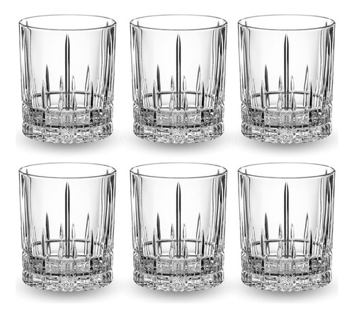 Vasos Whisky Vidrio Grabado Set X6 Unidades Elegantes