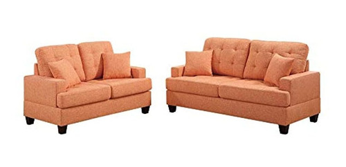 Benzara Bm168667 Polifibra Sofa Con Loveseat Y Cojines Nara