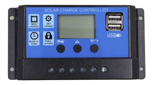Controlador De Carga Solar Fotovoltaico Pwm Rbl-10a Lcd 10a