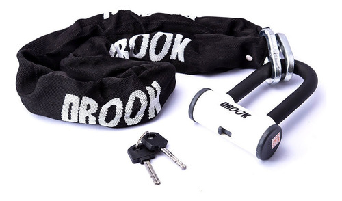 Cadena Forrada Drook 120cm C/ Candado 10mm Enduro Pro Color Negro-blanco