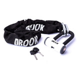 Cadena Forrada Drook 120cm C/ Candado 10mm Enduro Pro Color Negro-blanco