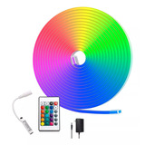 Kit Manguera Flex Tira De Luz Neon Rgb Multicolor 5 Metros 5050 Con Eliminador Y Control