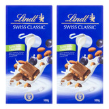Chocolate Lindt Swiss Classic Leche Con Almendras 100gr. X2