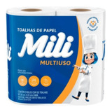 Papeis Toalha Mili 110 Folhas Com 2 Rolos Máxima Absorção