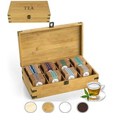 Zen Earth Inspired Caja Organizadora De Té Grande De Madera,