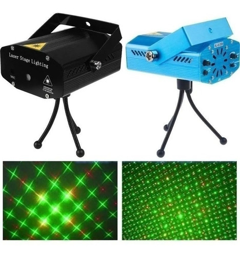 Kit 2 Mini Laser Projetor Holografico Iluminação C/6 Efeitos