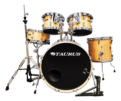 Bateria Taurus Mfp710 De Maple 5 Cuerpos Con Set De Fierros