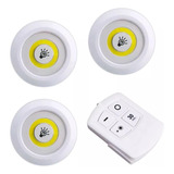 Kit 3 Lampada Luminaria Led Spot Sem Fio Controle Remoto Led