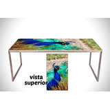 Vinilo Para Mesa Pavo Real Animal Natural Color Pluma M11