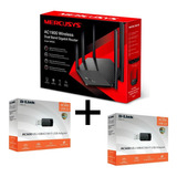 Kit Roteador Mercusys Mr50g Com 2 Adaptadores Wifi Usb