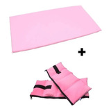 Colchoneta 4 Cm + Tobilleras 3kg Combo Kit Rosa