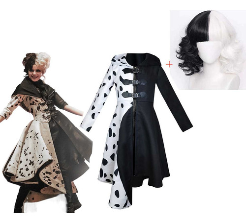 Filme Cruella Heroine Dress Up, Fantasia De Cosplay E Peruca