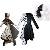 Filme Cruella Heroine Dress Up, Fantasia De Cosplay E Peruca