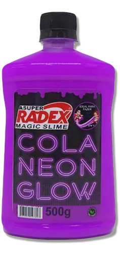 Cola Para Slime Cores Neon Glow Radex Com 500g