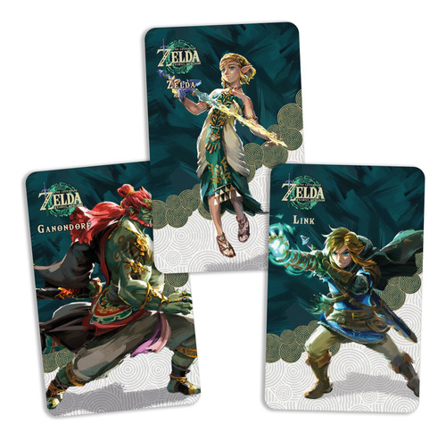 3 Tarjetas Nfc Amiibo Totk  Princesa Zelda, Ganondorf Y Link