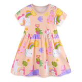 Vestido Para Menina Verão Casual Desenho Animado 