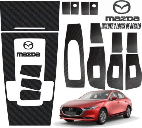 Sticker Protector De 4 Puertas Y Panel Central Mazda 3 2020