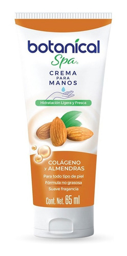 Crema Para Manos Botanical Spa Colágeno Y Almendras, 65 Ml