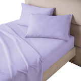 Juego Sabanas King Size Concord Cotton Fresh Percal Color Lavanda Diseño De La Tela Liso