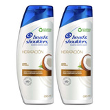 2 Shampoo Head & Shoulders Hidratación Aceite De Coco 650 Ml