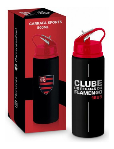 Garrafa Sports Flamengo De Alumínio Oficial - 500ml