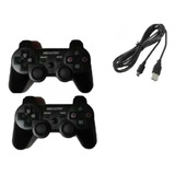 2 Control Ps3 Inalambrico+ 1cable De Carga De 3 Mts Megafire