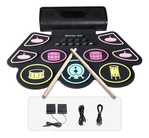 Set De Batería Electrónica Niños Y Adultos, 9 Pads K...