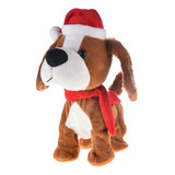 Cachorro Decorativo Movimento Som Gorro 30cm Cromus Natal