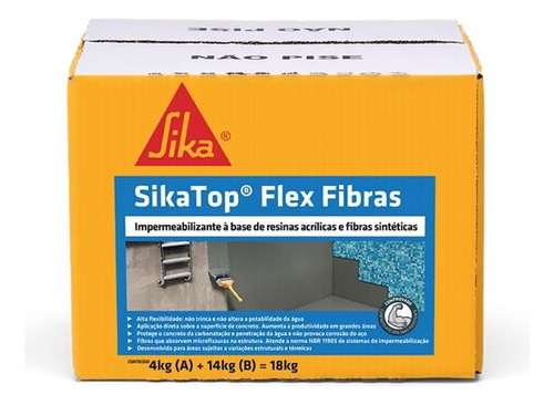 (2 Caixas) 36kg Sikatop Flex Fibras Impermeabilizante Sika