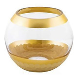 Jarrón Florero Vidrio Dorado Nórdico Elegante Moderno Deco