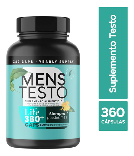 360 Capsulas Mens Testo Precursor Testosterona Fenogreco Sabor Sin Sabor