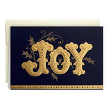 Tarjetas Navideñas En Caja, Gold Joy En Relieve 12 Tar...