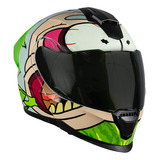 Casco Kov Abatible Apex Rick Y Morty Moto Luminicente Dot