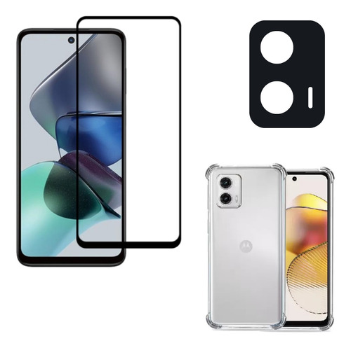 Película De Vidro + Câmera + Capinha Motorola Moto G73 5g