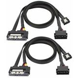 Cable De Datos Sata 6g, Cable De Extensión Sata Power 2 En 1