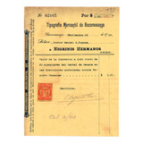 Bucaramanga Tipografía Mercantil Factura De 1919 Nigrinis