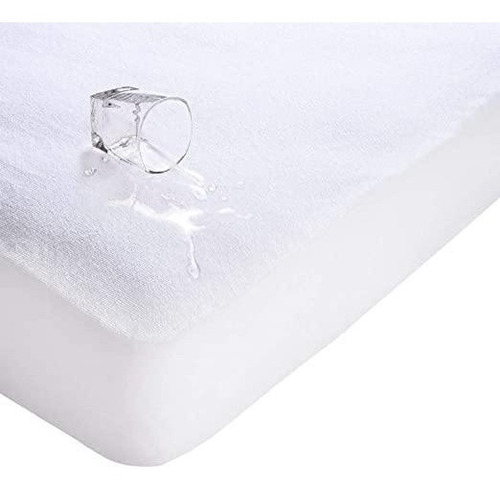 Protector De Colchón Blanco Antifluido Impermeable Queen