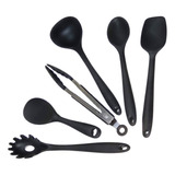 Kit Utensilios De Cozinha Silicone Colher Espátula Concha